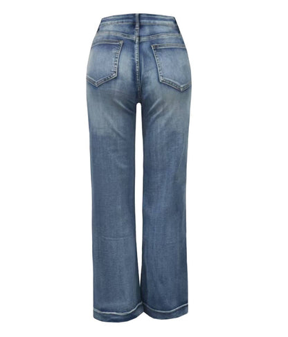 Promise Line Stitch Detail Straight Jeans