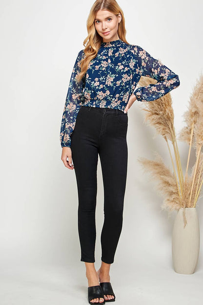 Radiant Grace Floral /blouse / cropped