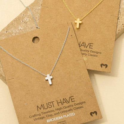 Dainty Mini Cross Pendant Necklace