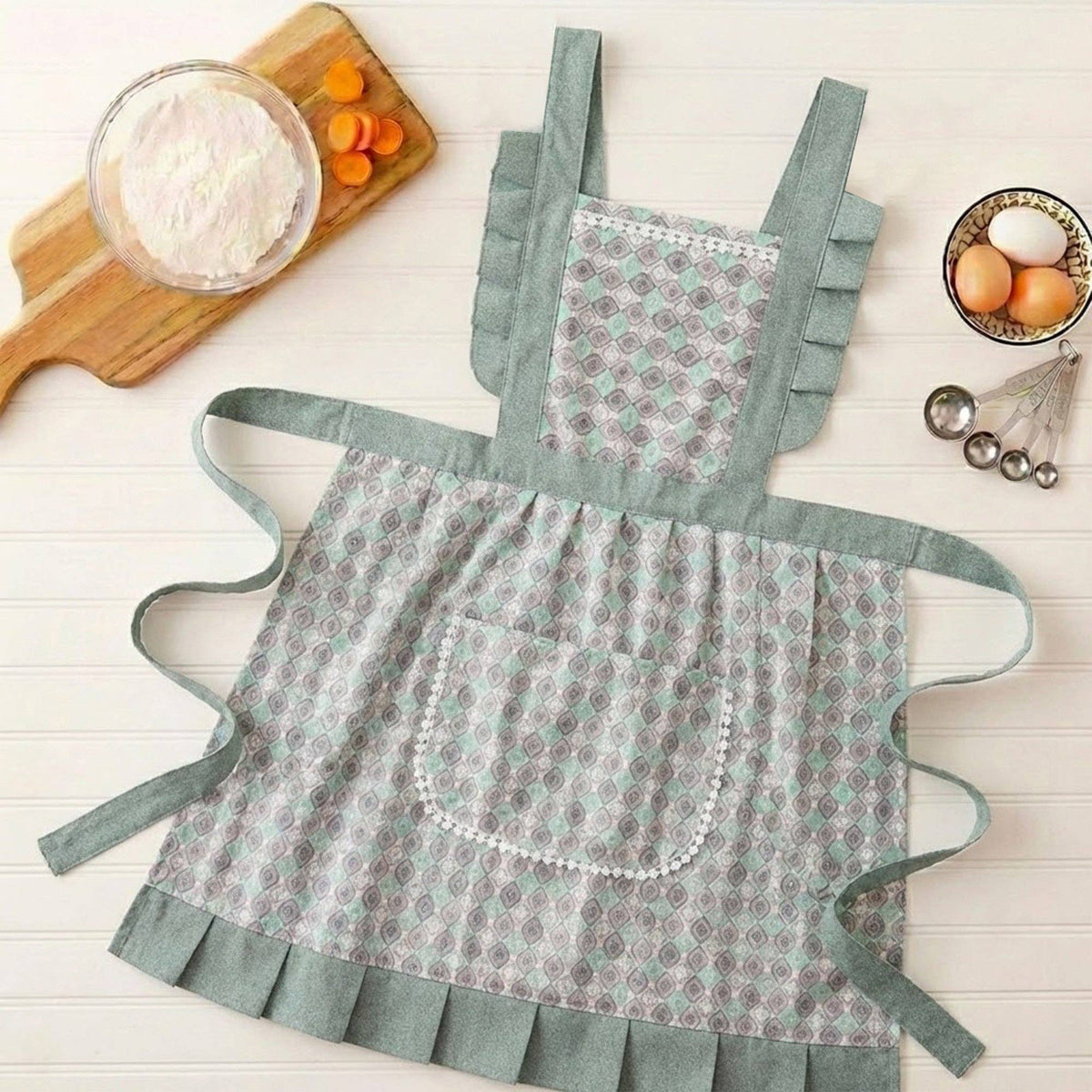 Grace & Joy Printed Full Bib Apron – “She Is Clothed with Strength”