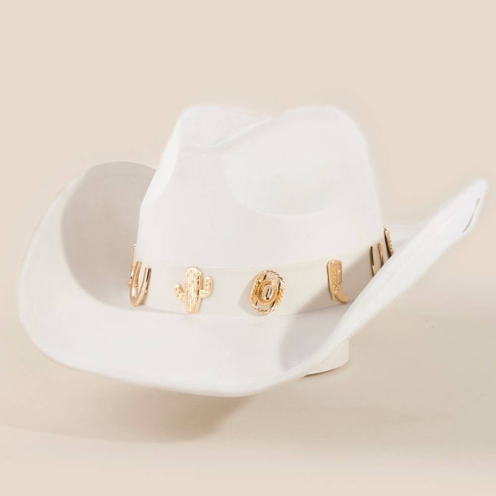 Western Cactus Horseshoe Boots Decor Cowboy Hat