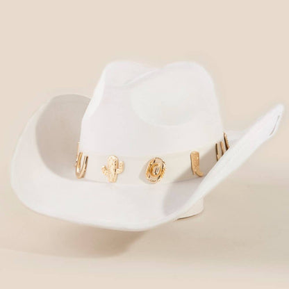 Western Cactus Horseshoe Boots Decor Cowboy Hat