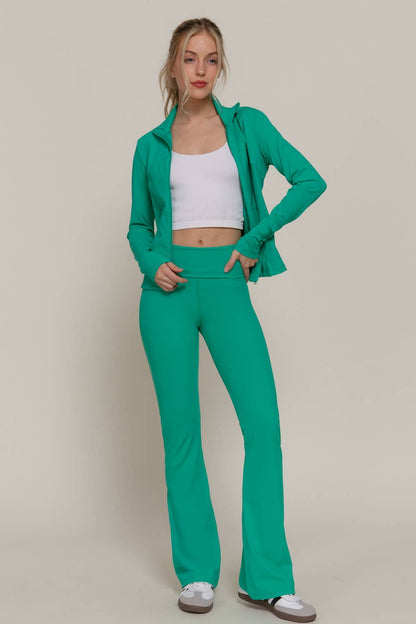 Run the Race Fold-Over Flare Leggings