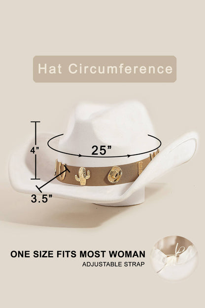 Western Cactus Horseshoe Boots Decor Cowboy Hat
