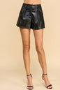 Bold in Faith PU Pleated Shorts