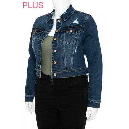 Strength & Dignity Repreve Denim Jacket (Plus) (Proverbs 31:25 inspired)