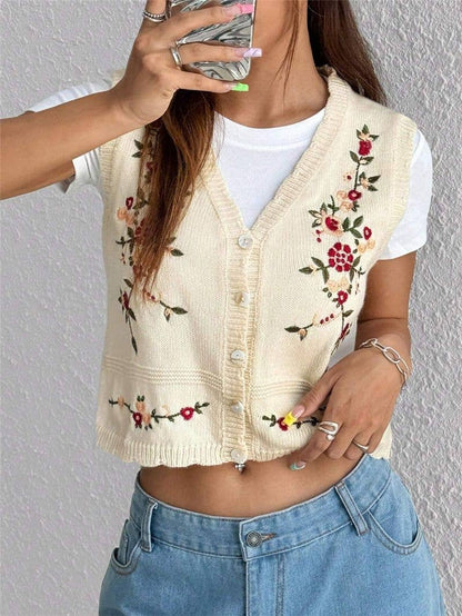 Abigail Floral Heirloom Knit Vest
