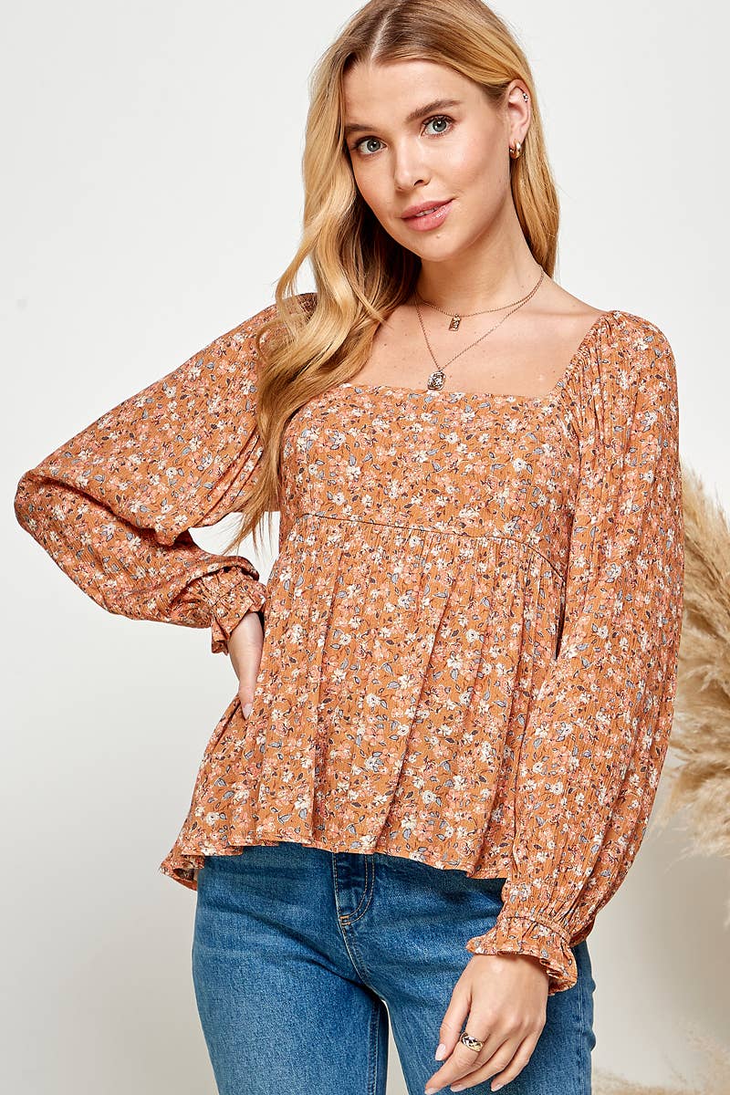 Seraphina Smocked Babydoll Top