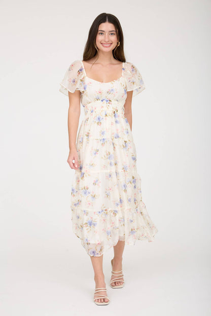 Clothed in Grace Floral Midi Dress
