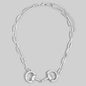 Horsebit Dual Ring Paperclip Chain Necklace