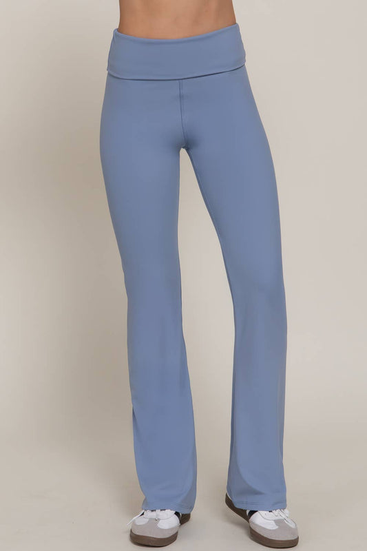 Run the Race Fold-Over Flare Leggings