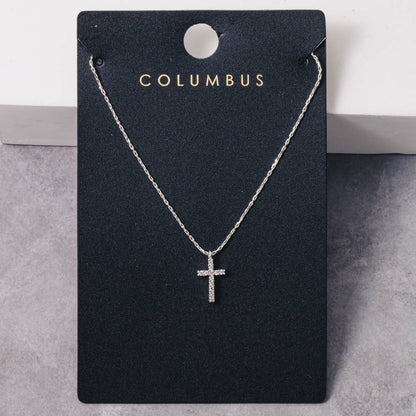 14K Gold Dipped Cross Pendant Rope Chain Necklace