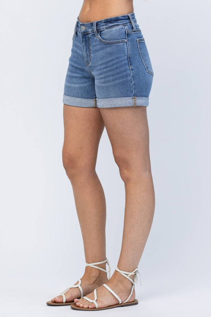Midrise Cuffed Shorts  Judy Blue(XL Only)