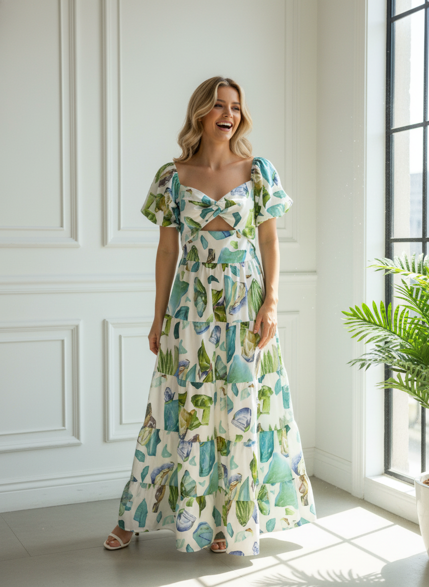 Lily of the Field Floral Midi Dress