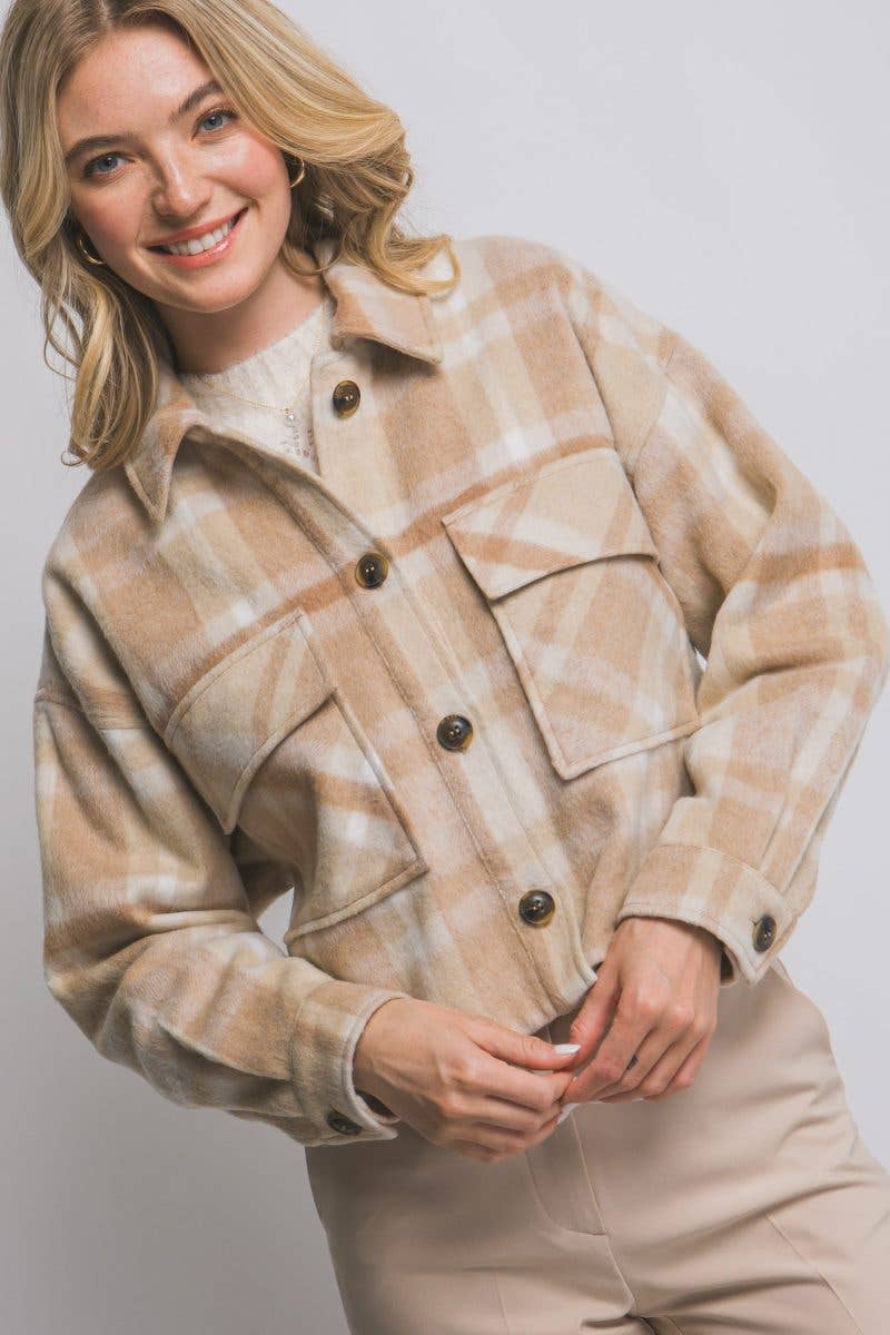 Harvest Grace Button-Down Plaid Shacket