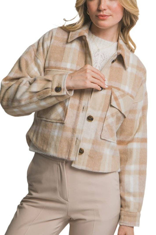 Harvest Grace Button-Down Plaid Shacket