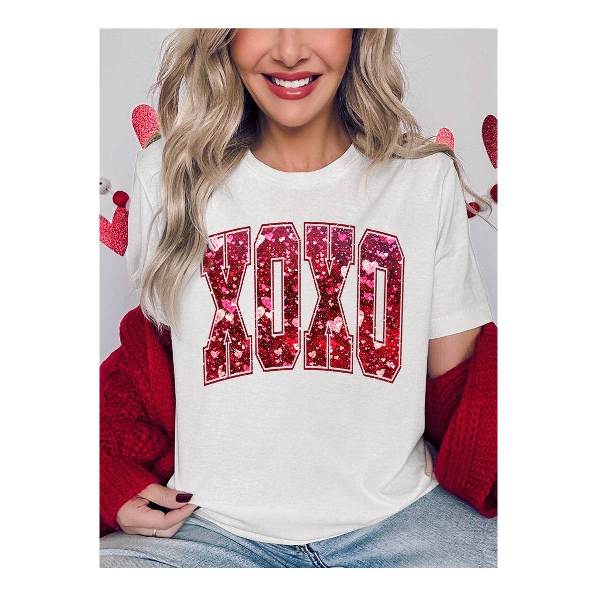 Sweetheart XOXO Valentine Tee Faux Sequin