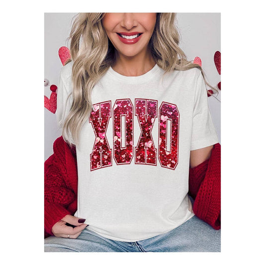 Sweetheart XOXO Valentine Tee Faux Sequin