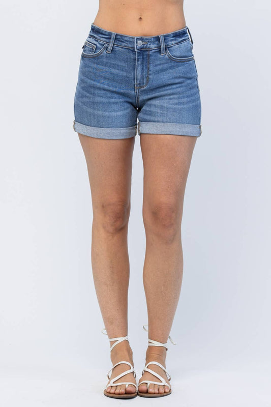 Midrise Cuffed Shorts  Judy Blue(XL Only)