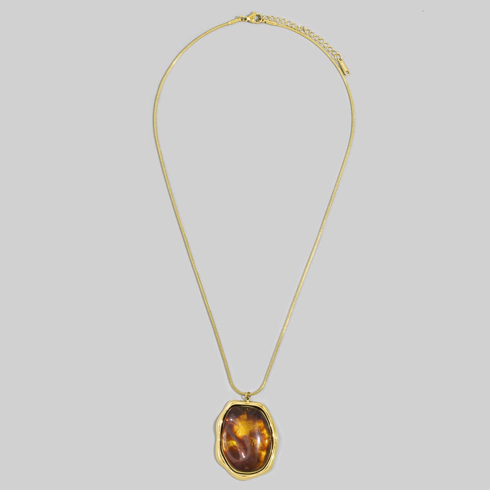 Tortoise Shell Faith Pendant Necklace