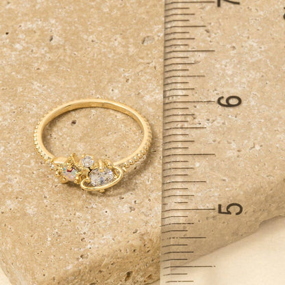 Gold Dipped Cz Star Ring
