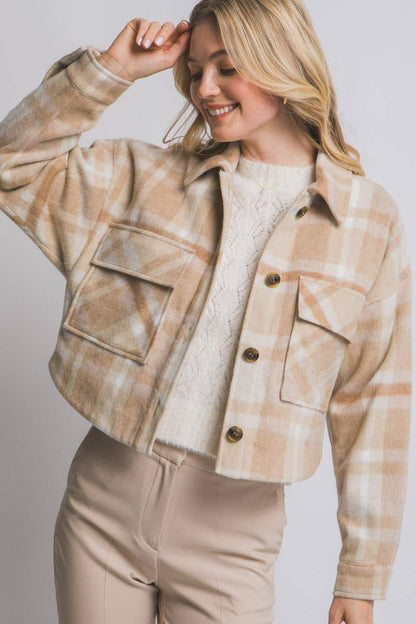 Harvest Grace Button-Down Plaid Shacket