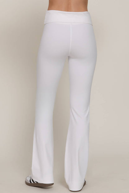 Run the Race Fold-Over Flare Leggings