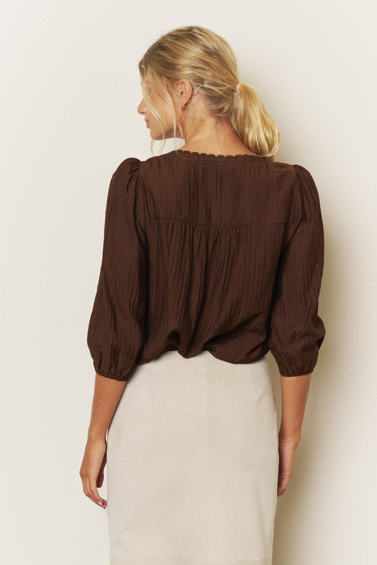 Grace BUTTON DOWN 3/4 SLEEVE