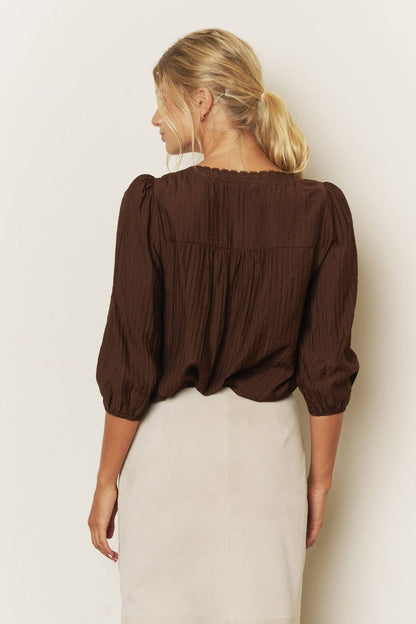 Grace BUTTON DOWN 3/4 SLEEVE