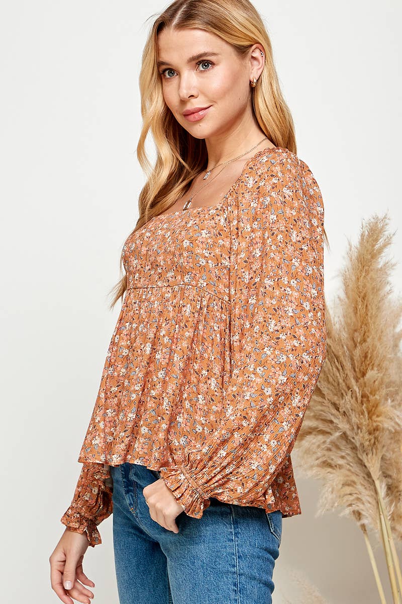 Seraphina Smocked Babydoll Top