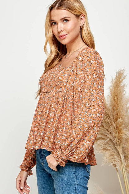 Seraphina Smocked Babydoll Top