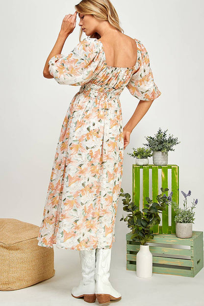 Lily Drift Smocked Midi Dress