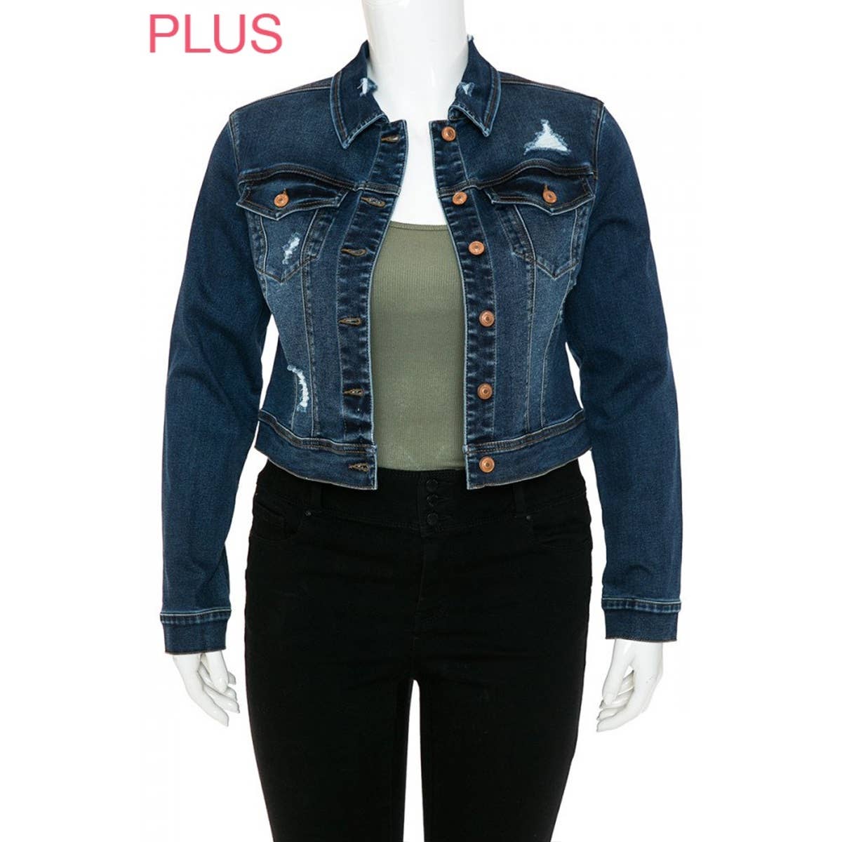 Strength & Dignity Repreve Denim Jacket (Plus) (Proverbs 31:25 inspired)