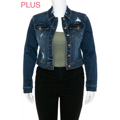 Strength & Dignity Repreve Denim Jacket (Plus) (Proverbs 31:25 inspired)