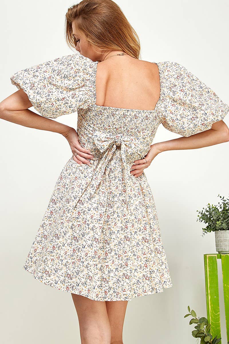 Wildbloom Bow-Back Mini Dress