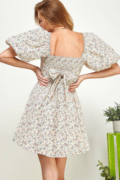 Wildbloom Bow-Back Mini Dress