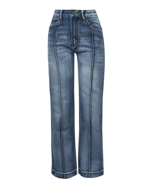 Promise Line Stitch Detail Straight Jeans
