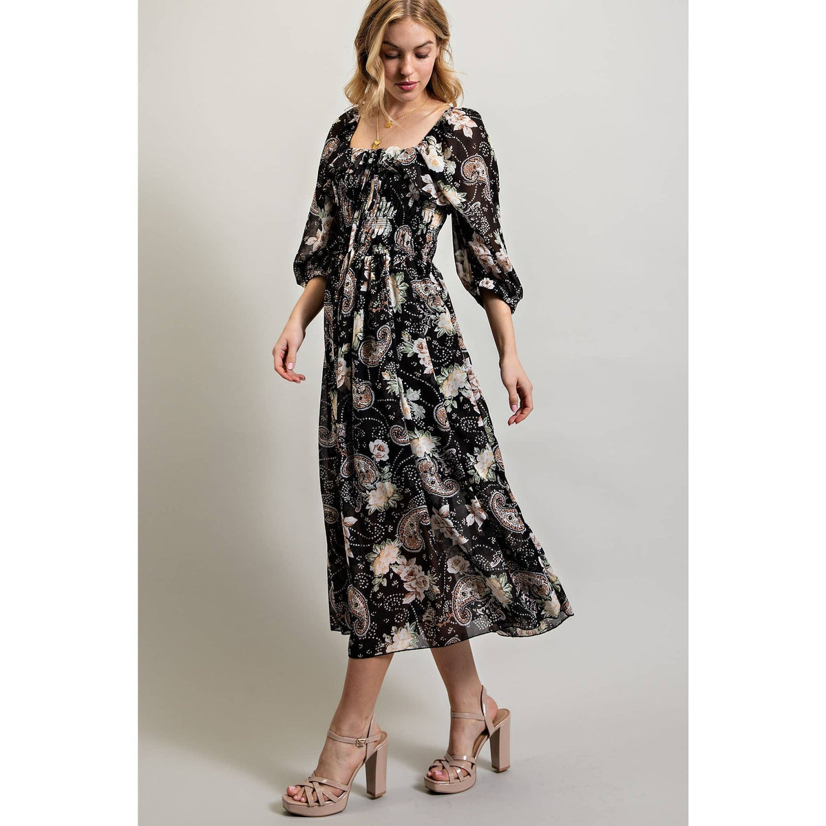 A Time to Blossom Midi Dress