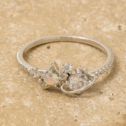 Gold Dipped Cz Star Ring