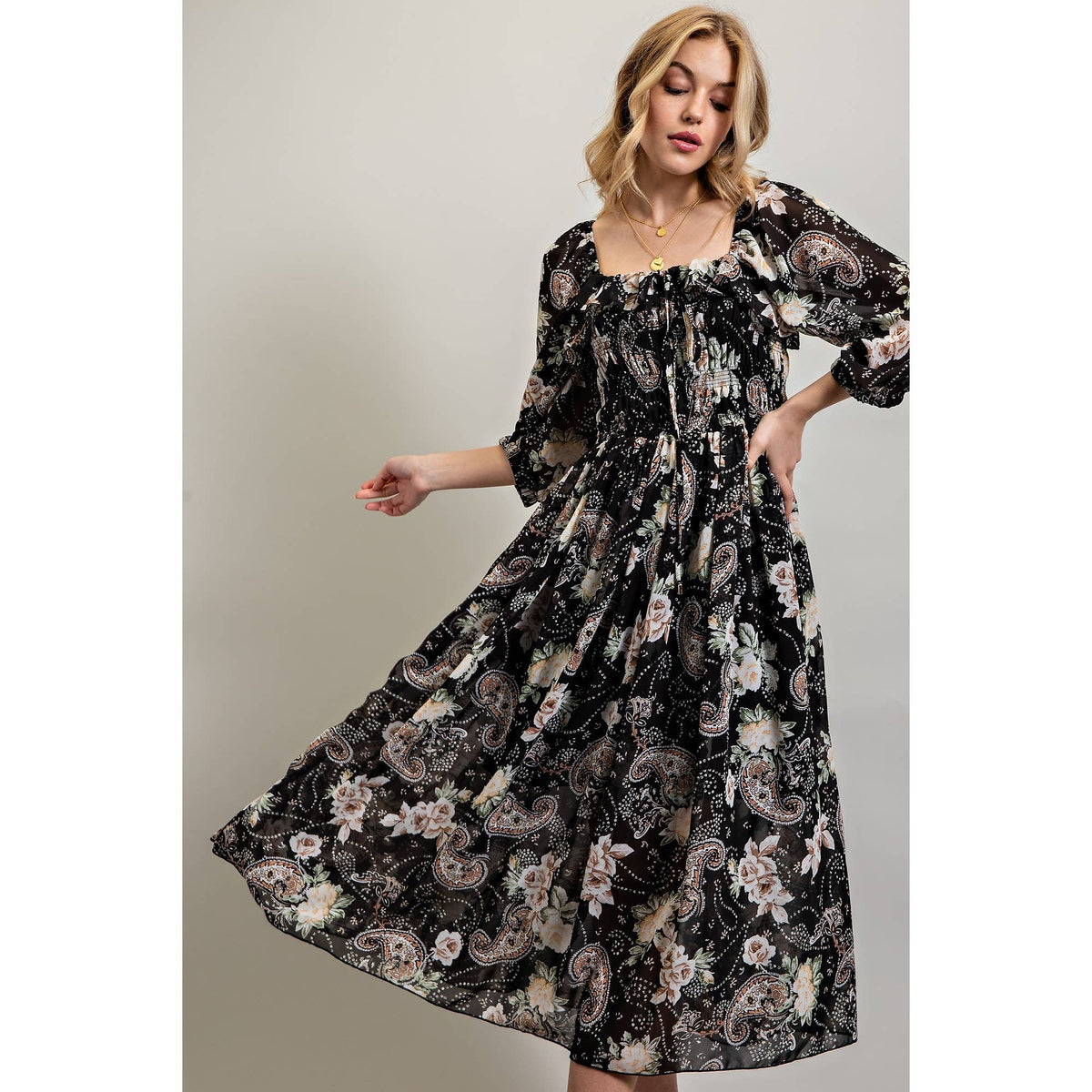 A Time to Blossom Midi Dress
