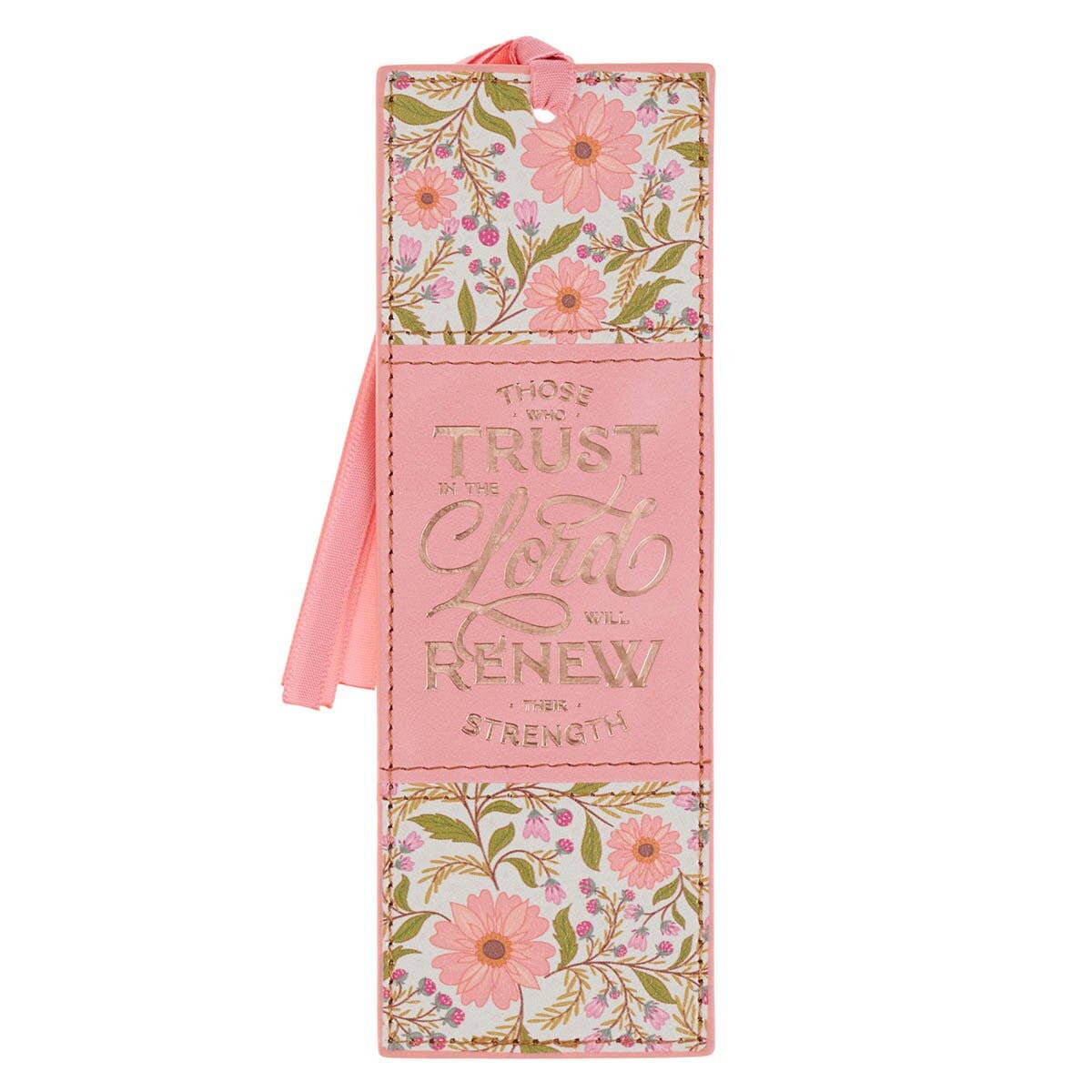 Bookmark Faux Leather Coral Trust In The Lord Isa 40:31