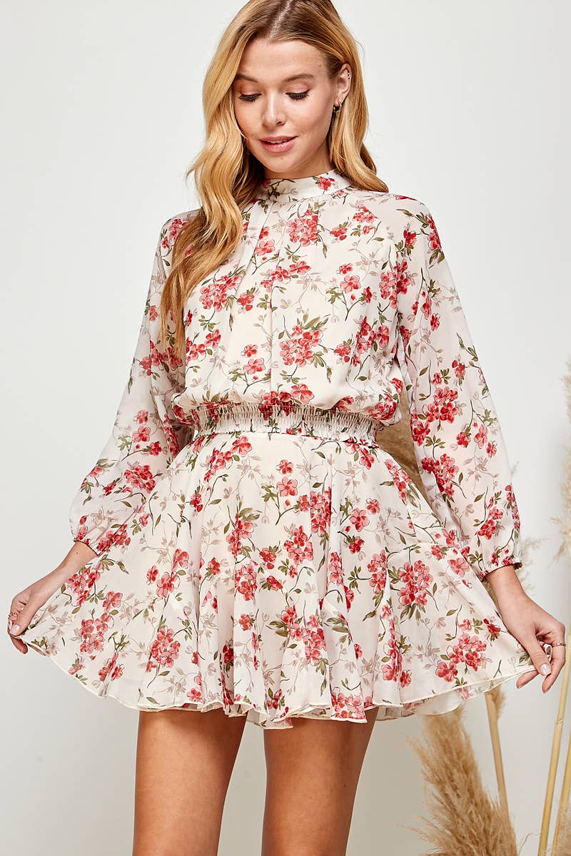 Radiant Grace Floral /blouse / cropped