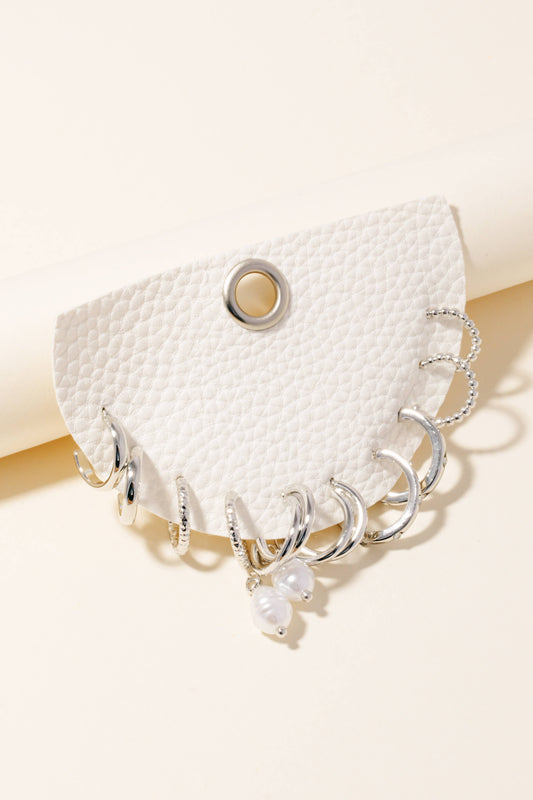 Mixed Metallic Hoop Earrings Set