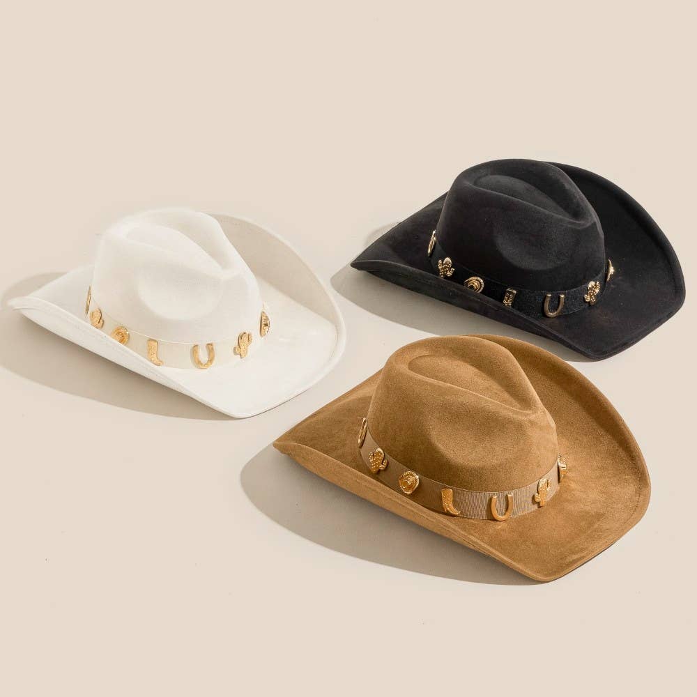 Western Cactus Horseshoe Boots Decor Cowboy Hat