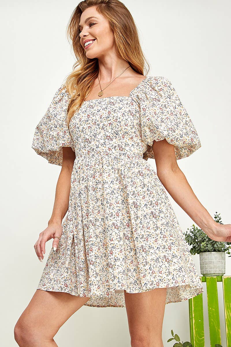 Wildbloom Bow-Back Mini Dress