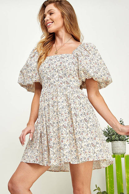 Wildbloom Bow-Back Mini Dress