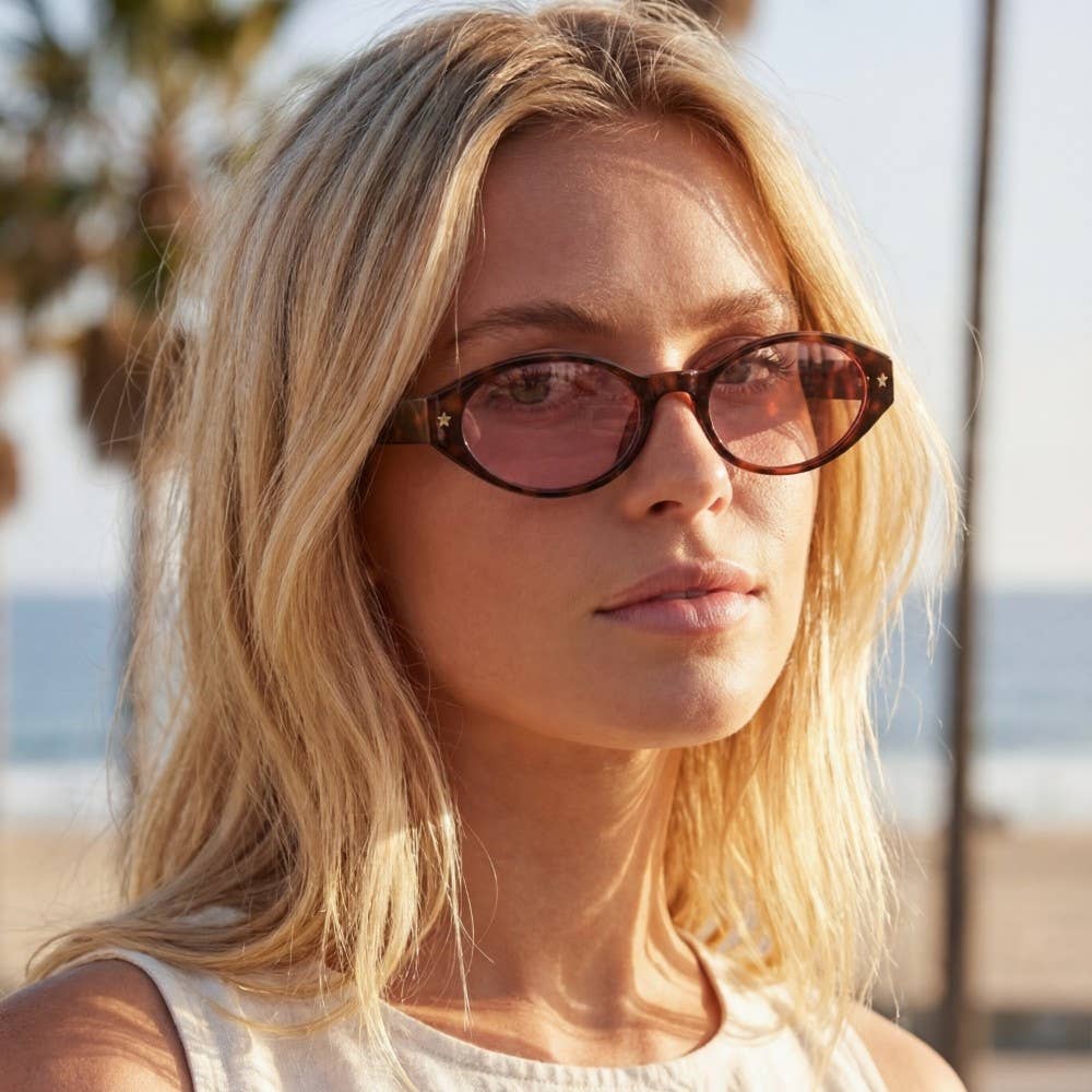 Slim Oval Cat Eye Sunglasses Set