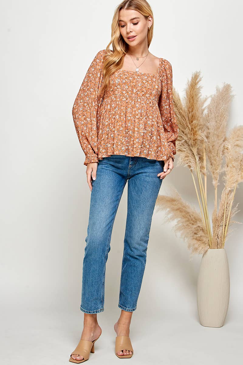 Seraphina Smocked Babydoll Top