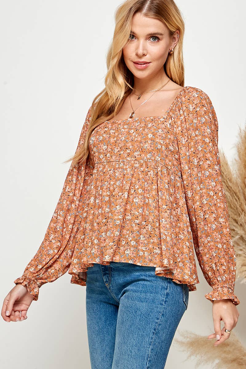 Seraphina Smocked Babydoll Top