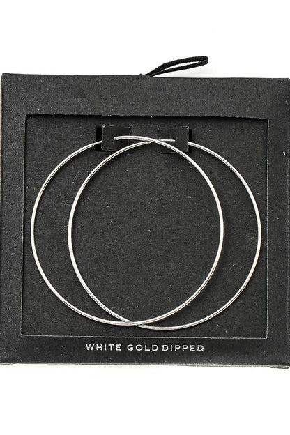Secret Box Gold Dipped Thin 60Mm Hoop Earrings
